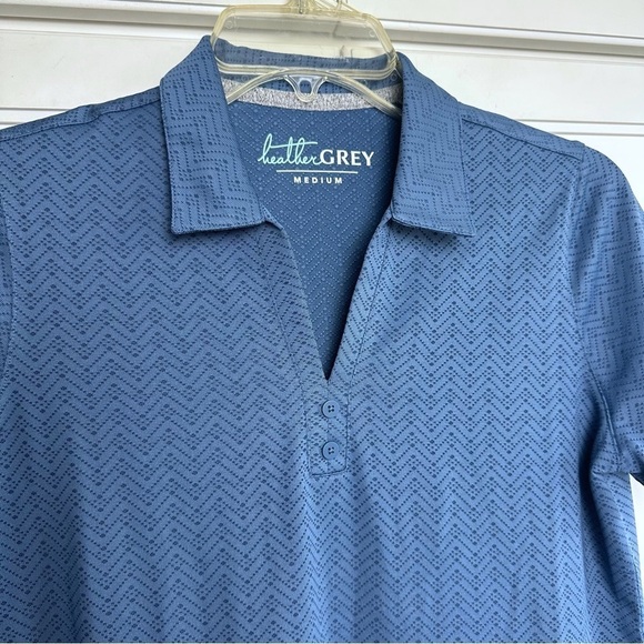 New! Haus of Grey Blue Golf Polo 2 Button Becca Olympic Medium - Picture 9 of 11